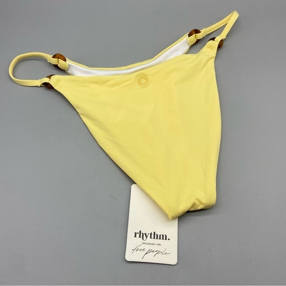 New! Free People x rhythm swim ring itsy pant bikini bottom lemon 1910 - Picture 9 of 11